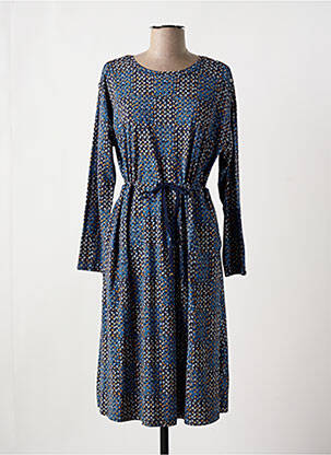 Robe mi-longue imprimé fantaisie manches longues bleu WHITE STUFF femme