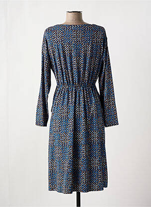 Robe mi-longue imprimé fantaisie manches longues bleu WHITE STUFF femme