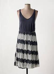 Robe mi-longue tissage crêpe sans manche gris CREAM femme