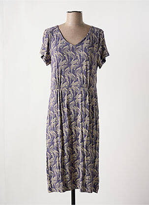 Robe mi-longue imprimé fantaisie manches courtes violet WHITE STUFF femme