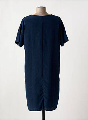 Robe mi-longue manches courtes manches courtes bleu ICHI femme