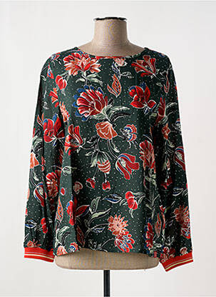 Blouse tissage popeline manches longues vert STREET ONE femme