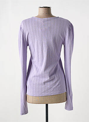 Pull col bateau manches longues violet ICHI femme
