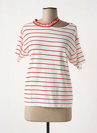 Pull coupe cintrée manches courtes rouge LILI SIDONIO femme