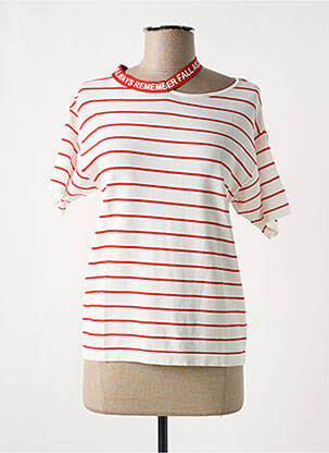 Pull coupe cintrée manches courtes rouge LILI SIDONIO femme