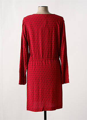 Robe mi-longue imprimé fantaisie manches longues rouge ZILCH femme