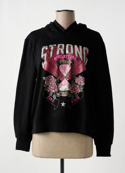 Sweat-shirt à capuche noir ONLY pour femme