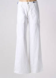 Pantalon droit fermeture zippée sous rabat boutonné blanc JACOB COHEN femme
