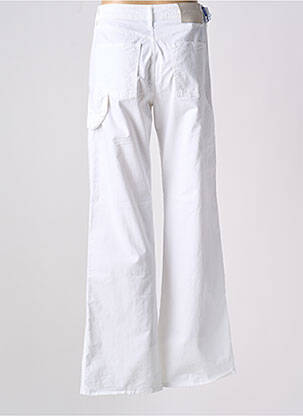 Pantalon droit fermeture zippée sous rabat boutonné blanc JACOB COHEN femme