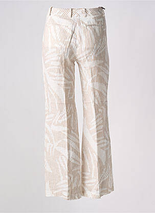 Pantalon droit fermeture zippée sous rabat boutonné beige ROSSO 35 femme