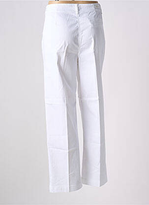 Pantalon droit fermeture zippée sous rabat boutonné blanc MAYJUNE femme