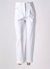 Pantalon 7/8 fermeture zippée sous rabat boutonné blanc MAX & MOI femme