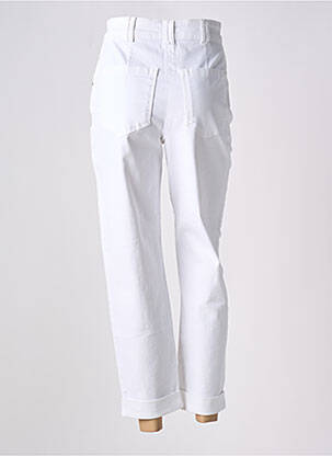 Pantalon 7/8 fermeture zippée sous rabat boutonné blanc MAX & MOI femme