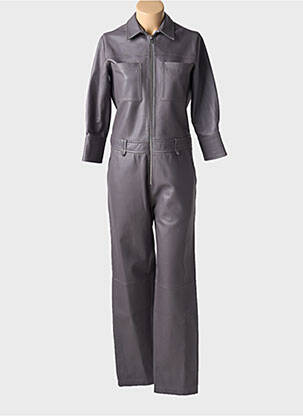 Combi-pantalon col chemisier manches longues gris MAX & MOI femme