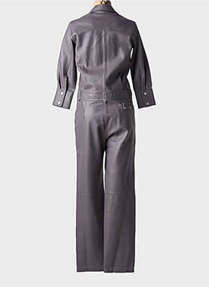 Combi-pantalon col chemisier manches longues gris MAX & MOI femme