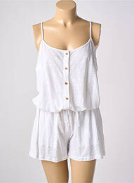 Combishort fermeture boutonnée sur le devant fines bretelles blanc MAX & MOI femme