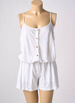 Combishort fermeture boutonnée sur le devant fines bretelles blanc MAX & MOI femme