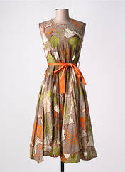 Robe mi-longue orange HICH USE pour femme seconde vue