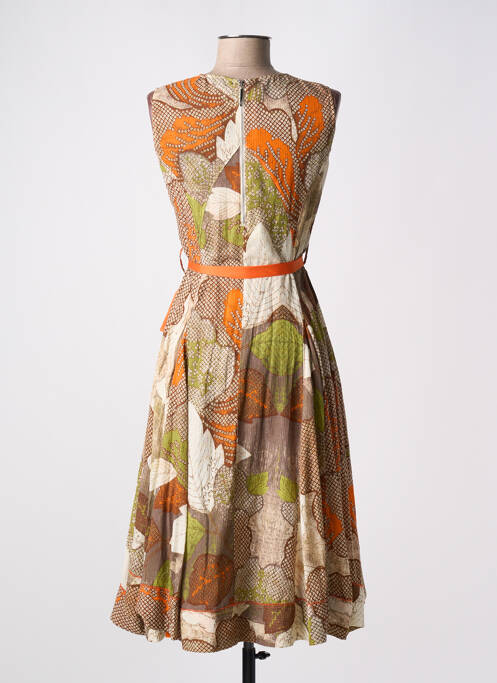 Robe mi-longue orange HICH USE pour femme