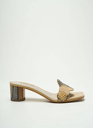 Mules/sabots tissage satiné talon de 4 à 6cm beige SARTORE femme