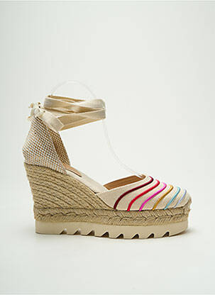 Espadrilles tissage satiné talon de 7 à 9cm beige PAUL SMITH femme