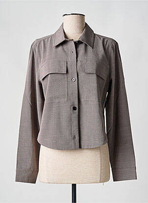 Chemisier coupe fluide manches longues gris CULTURE femme