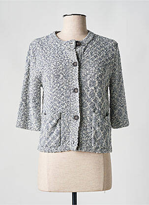 Gilet manches courtes fermeture boutonnée sur le devant bleu SOAKED femme