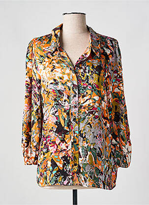 Chemisier imprimé fantaisie manches longues orange CULTURE femme