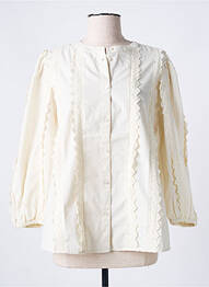 Chemisier coupe droite manches longues beige SOAKED femme
