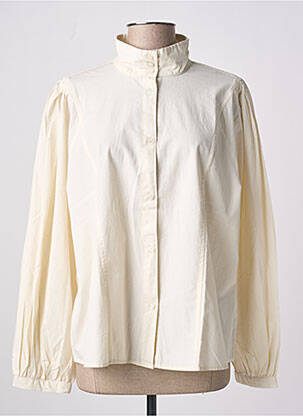 Chemisier coupe droite manches longues beige SOAKED femme