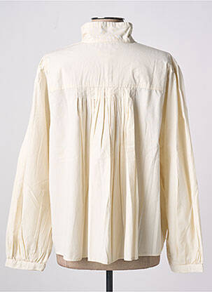 Chemisier coupe droite manches longues beige SOAKED femme