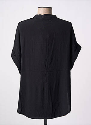 Chemisier tissage crêpe manches courtes noir SOAKED femme