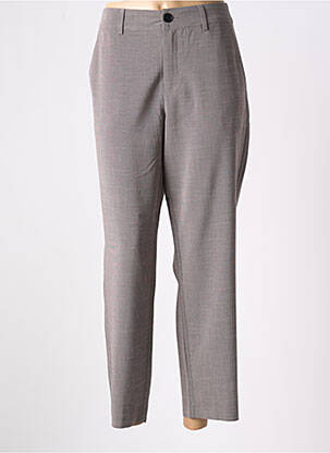 Pantalon droit tissage popeline taille normale marron CULTURE femme