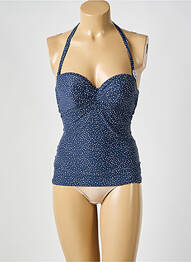 Top de bain bretelles élastiquées amovibles bleu ESPRIT femme