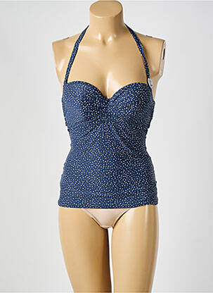 Top de bain bretelles élastiquées amovibles bleu ESPRIT femme
