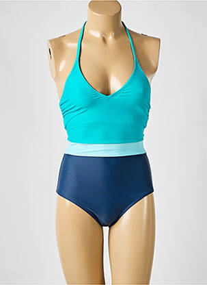 Maillot de bain 1 pièce stretch haut triangles bleu ESPRIT femme