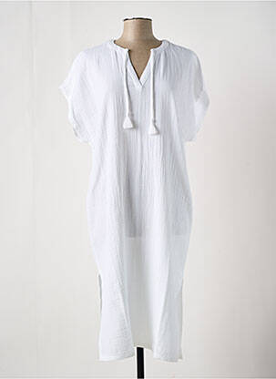 Robe mi-longue manches courtes manches courtes blanc ESPRIT femme