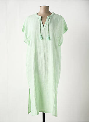 Robe mi-longue manches courtes manches courtes vert ESPRIT femme