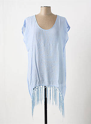 Tunique manches courtes coupe fluide bleu LINGADORE femme