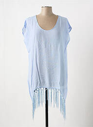 Tunique manches courtes coupe fluide bleu LINGADORE femme