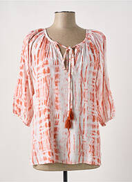 Blouse imprimé fantaisie manches 3/4 orange LINGADORE femme