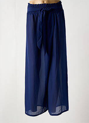 Pantalon large coupe fluide bleu LINGADORE femme