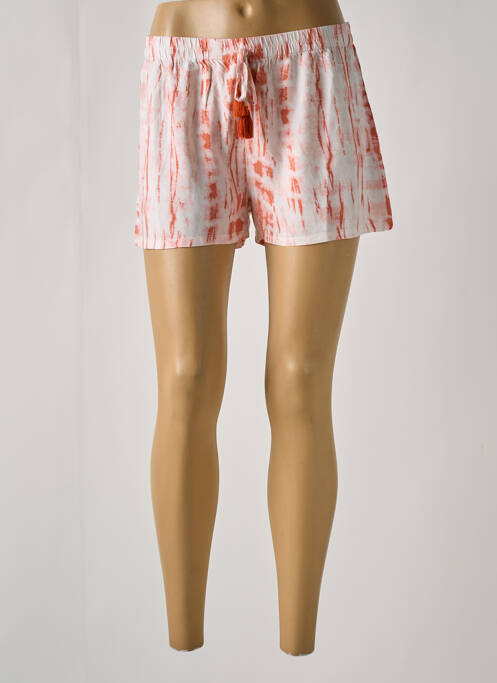 Short coupe droite orange LINGADORE femme