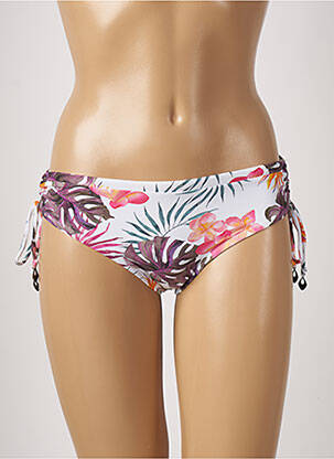 Bas de maillot de bain imprimé tie and dye culotte blanc LINGADORE femme