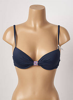 Haut de maillot de bain stretch haut soutien-gorge push-up bleu ESPRIT femme