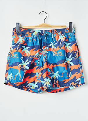 Short de bain effet matière satinée bleu SUNDEK garcon
