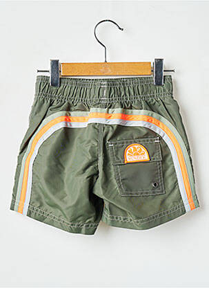 Short de bain effet matière satinée vert SUNDEK garçon