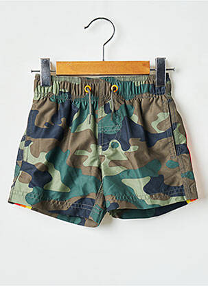 Short de bain imprimé camouflage vert SUNDEK garçon