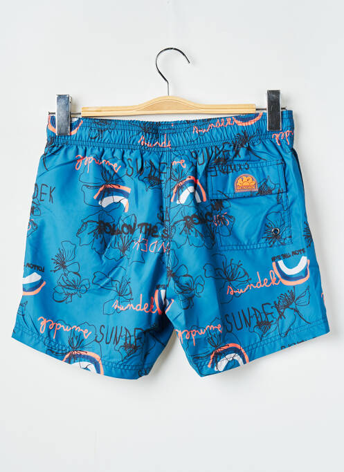 Short de bain effet matière satinée bleu SUNDEK garcon