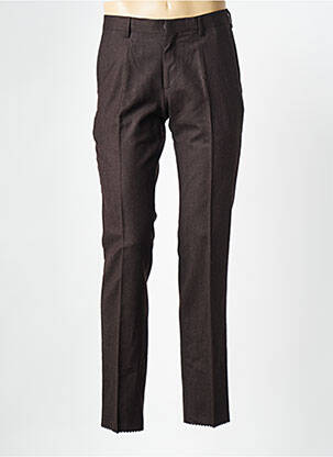Pantalon slim tissage chiné taille normale marron HUGO BOSS homme